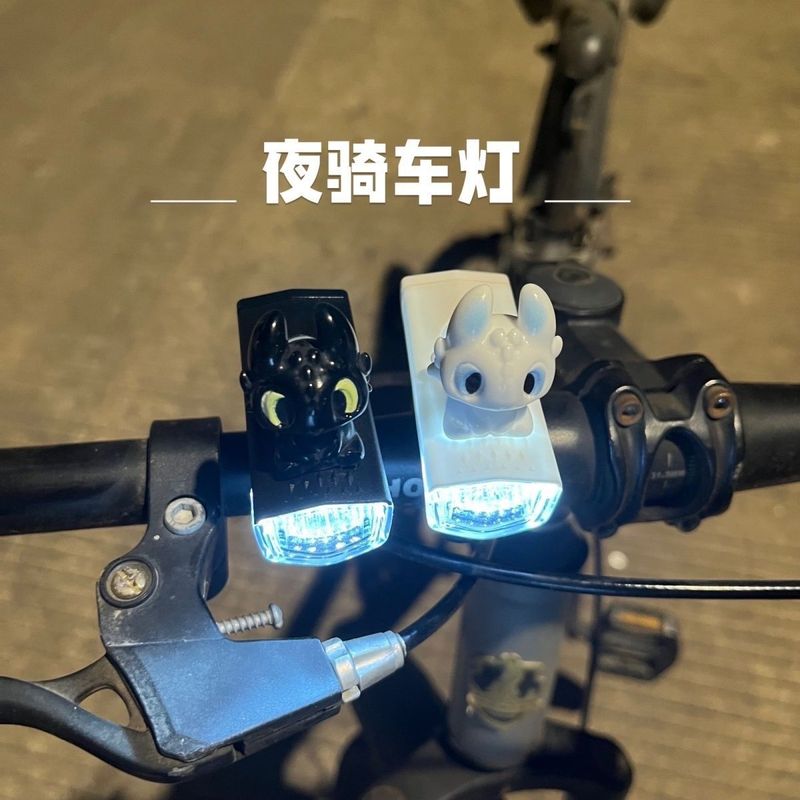 自行车灯照明前灯防水可爱卡通滑板车夜间骑行灯充电款单车配件|undefined