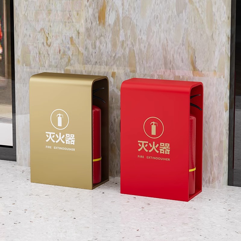 不锈钢灭火器箱2只3-5kg消防箱圆弧灭火器箱商铺消防箱学校灭火箱