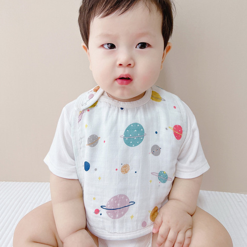 Bamboo cotton 6-layer gauze saliva napkin baby baby products infant saliva bag bib bib baby rice bag