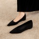 9121 French style pointed single shoes for women, flat bottom, shallow mouth, suede, increased height, casual, simple commuting, work, floating shoes