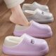 Outwear Slippers Women's Winter 2024 New Indoor Home fleece-lined Comfortable Warm Platform Couple's Cotton Shoes for Men