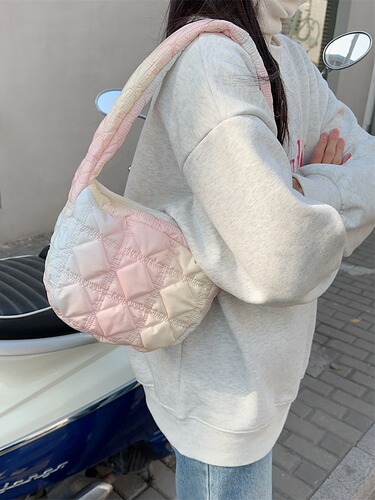 311181 Autumn/Winter  Gradient Cloud Bubble Pleat Single Shoulder Bag Shopping Handbag Crossbody Backless Bag