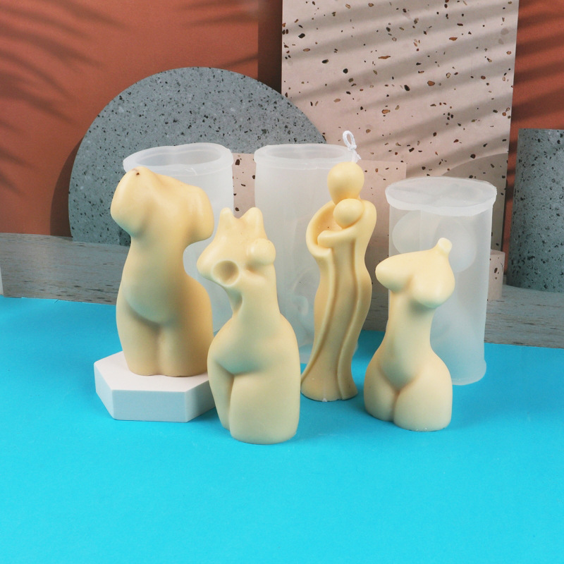 Cuerpo aromaterapia vela molde de silicona DIY Europea simple retrato decoración yeso epoxi utensilios para hornear