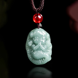 Natural A-Grade Jadeite Blue Water Mermaid Pendant Ice Jade Jade Pendant Personalized Women's Jade Pendant Sihui Jade