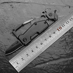 Multifunctional tool card EDC bottle opener knife hexagonal wrench outdoor portable gift keychain accessories