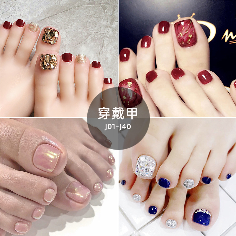 J01-40 wear nail art fake nail piece toenails finished nail piece nail tools nail stickers wholesale