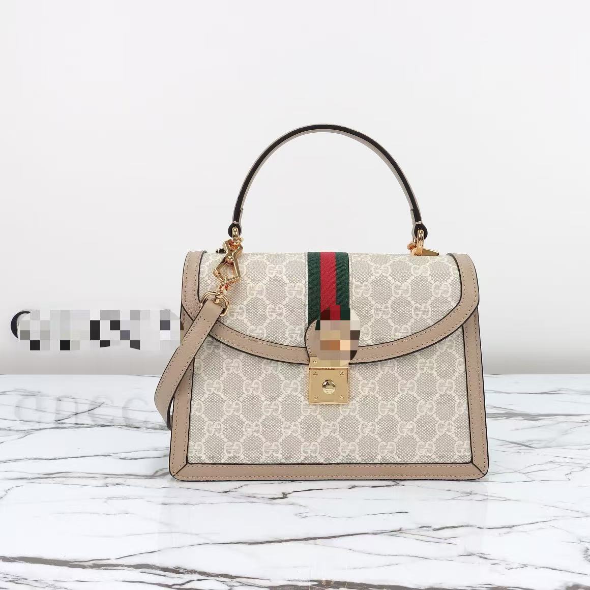Línea directa transfronteriza nuevo clásico de doble G bolso de mano Ophidia lona de cuero tipo hombro único bolso de mujer inclinado