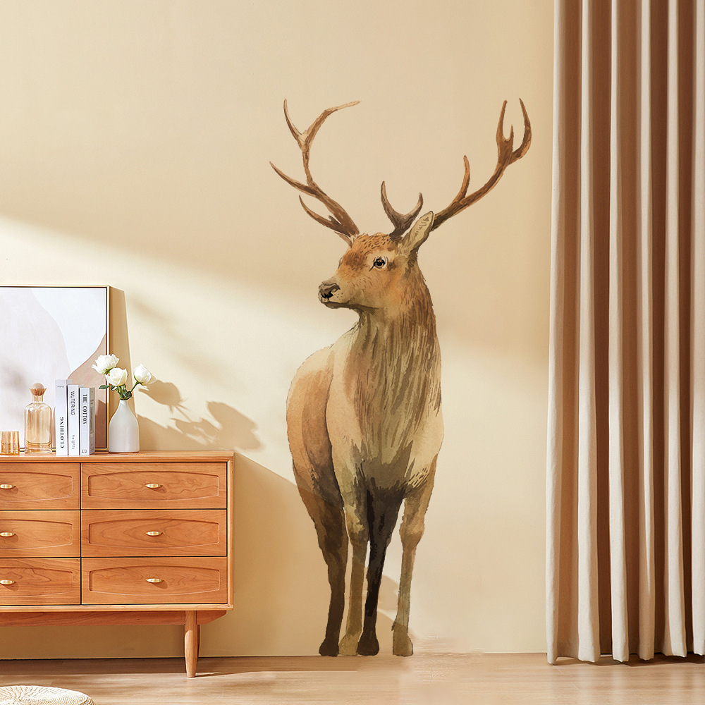 Aike DD3637 New Nordic Style Reindeer Printed Wallpaper Room Living Room Beautification Decorative Self-adhesive Sticker