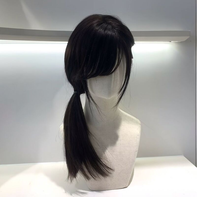 Japanese-Style Cartoon-Style Wig with Side Bangs for Women, High Crown Volume Wig to Increase Hair Volume and Cover Gray Hair