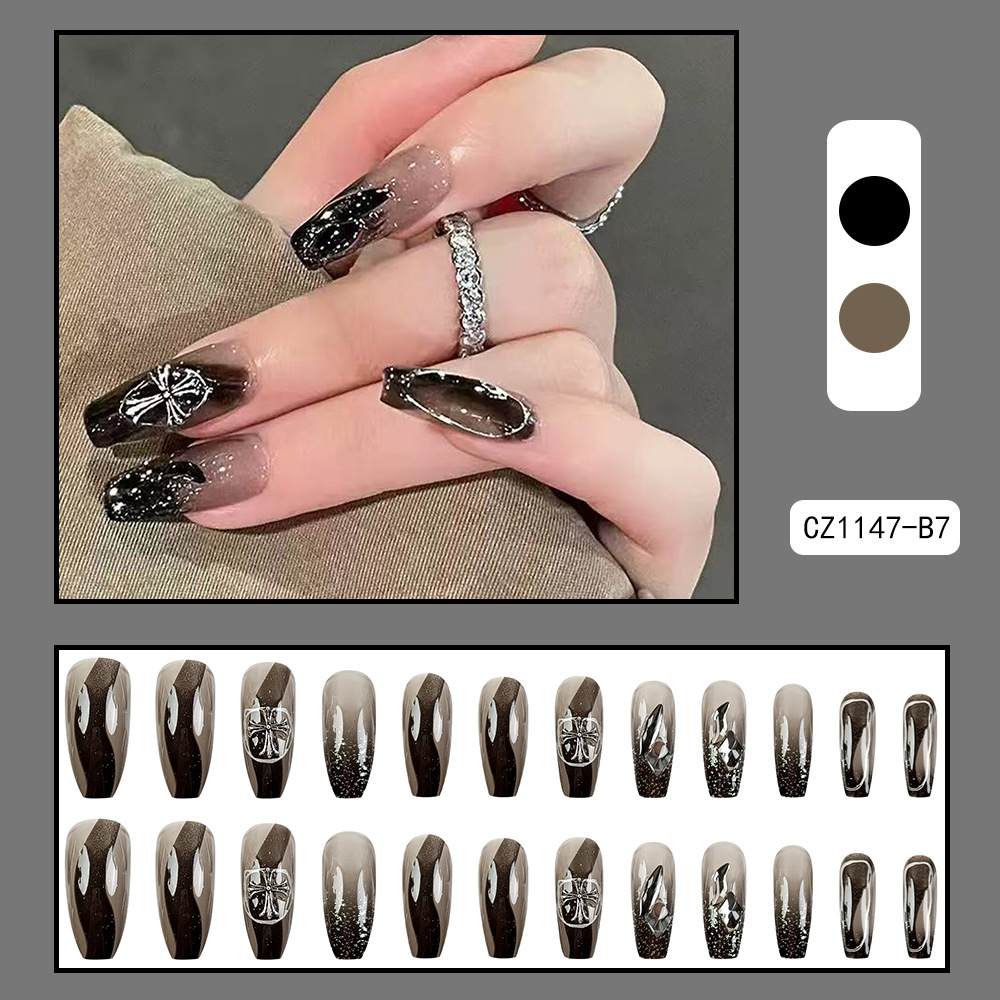 Muestras de diseño de estilo europeo y americano más vendido para usar un parche de uñas corto, medio y largo punto de perforación desmontable image 7