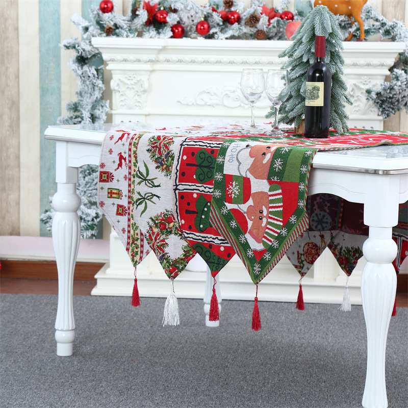 New Christmas home decoration supplies knitted table runner creative Christmas tablecloth table decoration home decoration