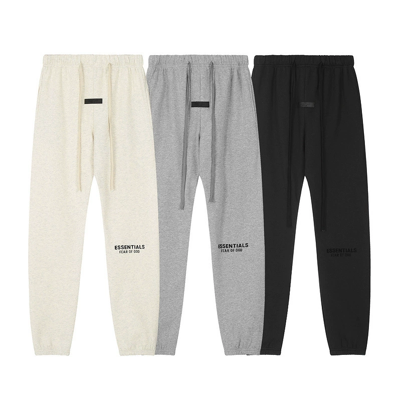 Версия ESSENTIALS FOG зимняя плюс бархатная флокинг буквы мужские и женские спортивные штаны для повседневной носки