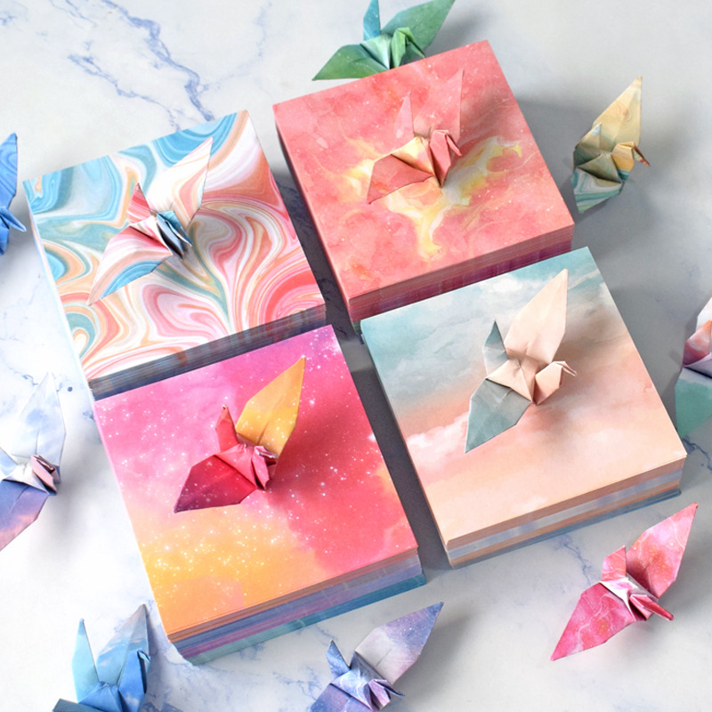 Twelve constellations paper crane origami special paper colorful starry sky love square children's kindergarten handmade colored paper