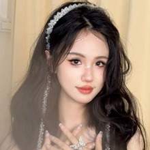 新娘发带个性夸张水晶细发箍超仙旅拍影楼走秀头饰发饰配饰女批发