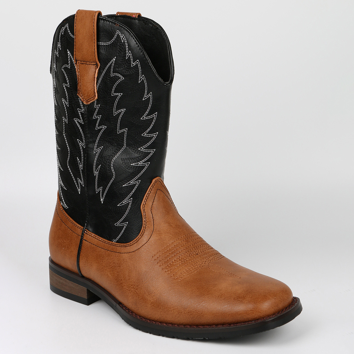 Western Cowboy Desert Rider boots embroidered V-cut_voghion.com