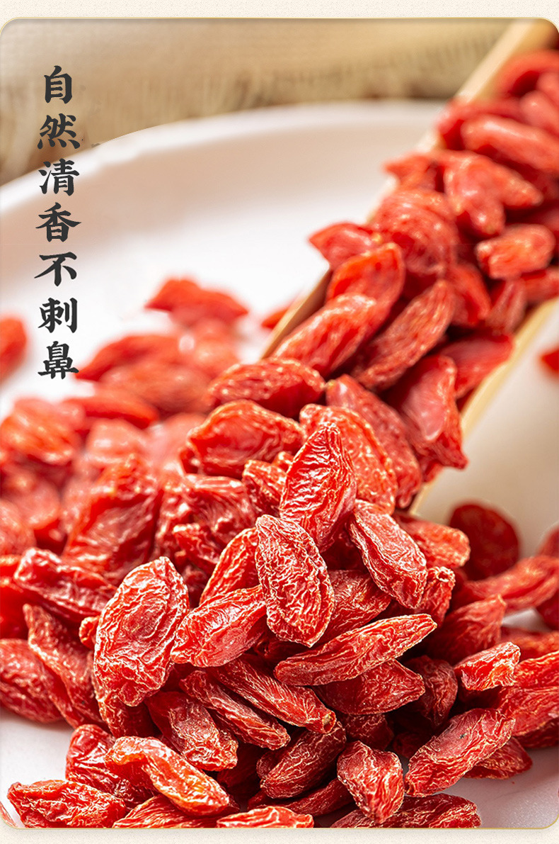 Goji Berries Ningxia Zhongning Large Grade 500g Sun Dried Red Wolfberry for Tea Soup and Soaking in use