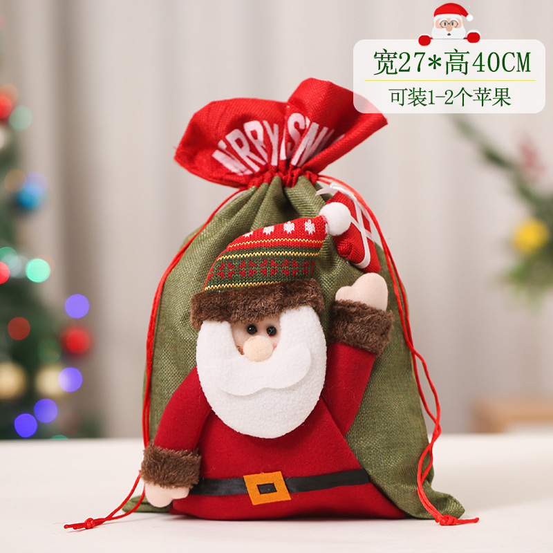 クリスマス装飾リンゴ袋子供プレゼント袋キャンディー袋平安夜束ポケット手提げ袋プレゼント袋卸売り|undefined