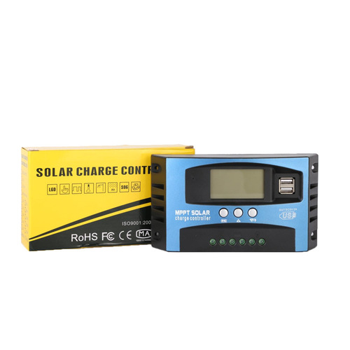 Solar Panel Controller MPPT 12V 24V Charging Controller Dual USB DC Rechargeable Lithium Battery