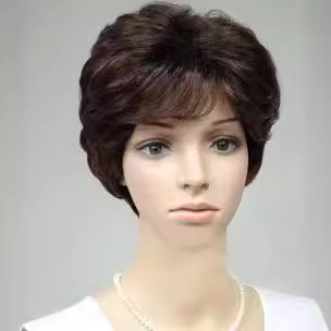 Wig set short curly hair mother short hair middle-aged short wig female chemical fiber wig chemotherapy wig wholesale Wig set short curly hair mother short hair middle-aged short wig female chemical fiber wig chemotherapy wig wholesale