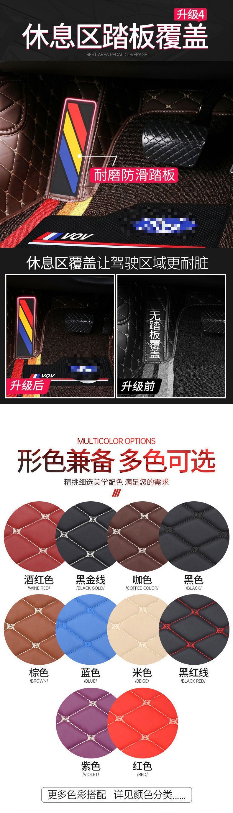 Suitable for Ford's New Focus, Escort, Ecosport, Kuga, Taurus, Mondeo, Edge, and All Other Models, Full Coverage Car Floor Mats