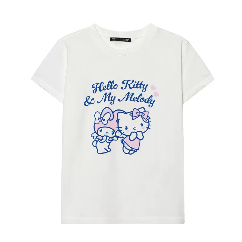 เสื้อยืดคอกลมผู้หญิง ลายคิตตี้ แฟชั่น