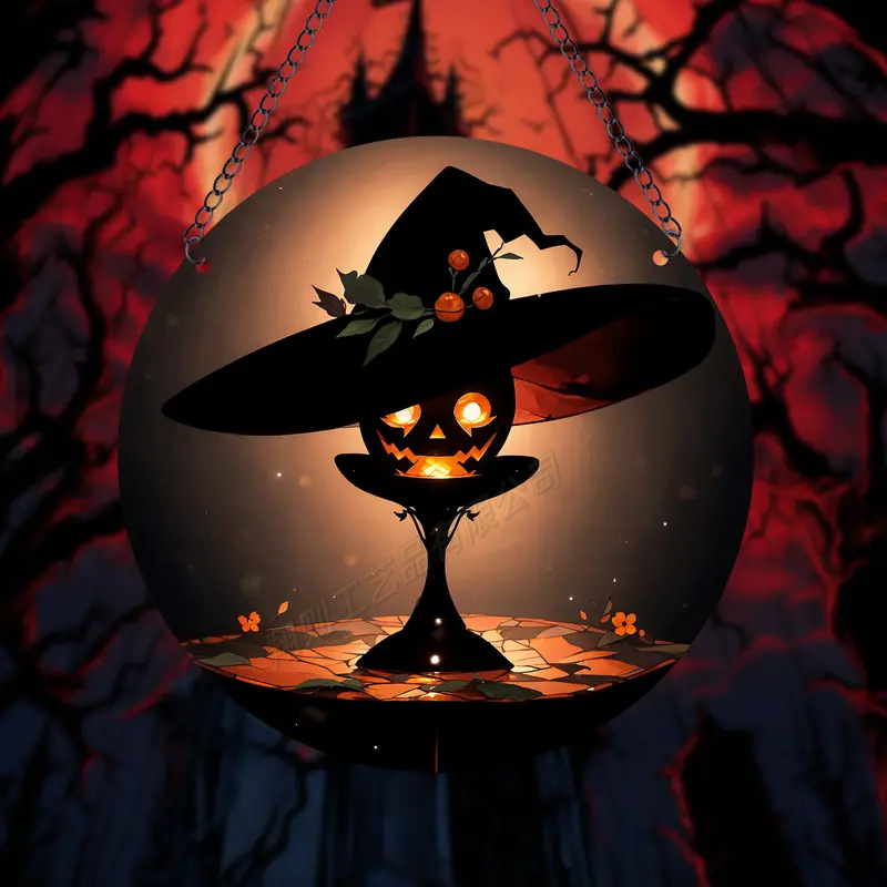 Transfronterizo serie de Halloween acrílico captador de sol artesanía decoración creativa colgante acrílico disco