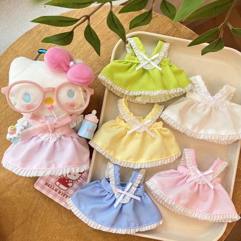 [Only Baby Clothes] Blush Hello Kitty Plush Pendant with Replacement Clothes Bow Princess Dress Baby Clothes Accessories