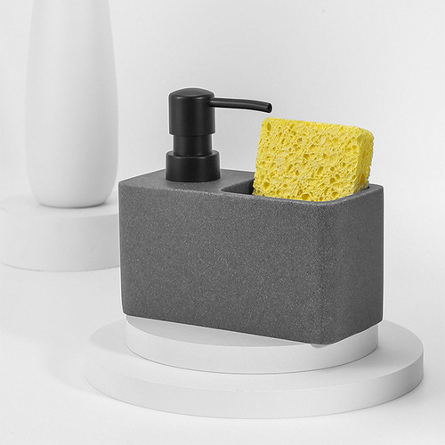 Press-type dishwashing liquid dispensing bottle detergent dispenser bathroom sink kitchen soap dispenser with dishwashing brush sponge