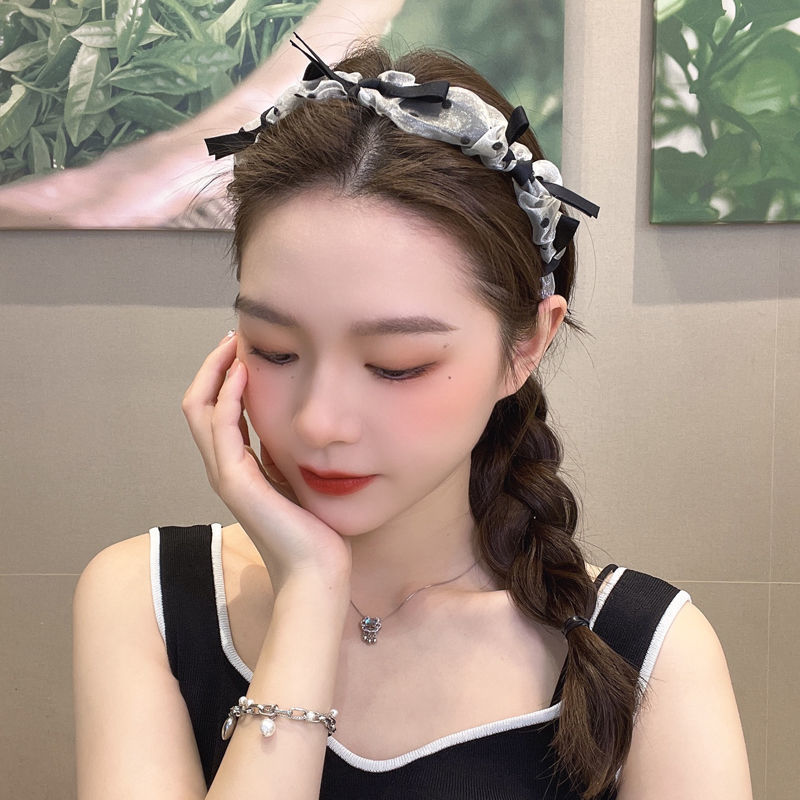 韩版缠绕格纹波浪发箍女2025新款高颅顶压发头箍带齿防滑碎发发卡|undefined