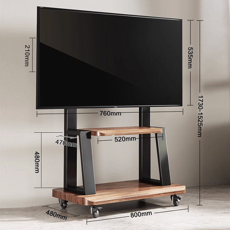 Soporte de piso de TV móvil con ruedas percha carro marco adecuado para Hisense Xiaomi y otras marcas de uso general image 27