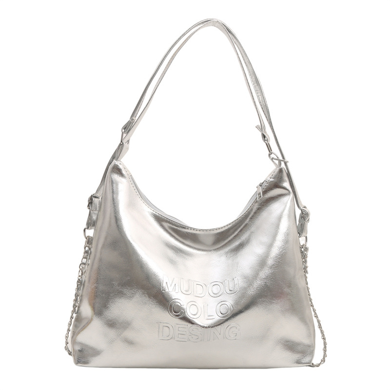 Bolso de moda portátil de gran capacidad para mujeres 2024 nuevo estilo de viaje al trabajo bolso de mano de piel de aceite simple bolso de hombro axilar