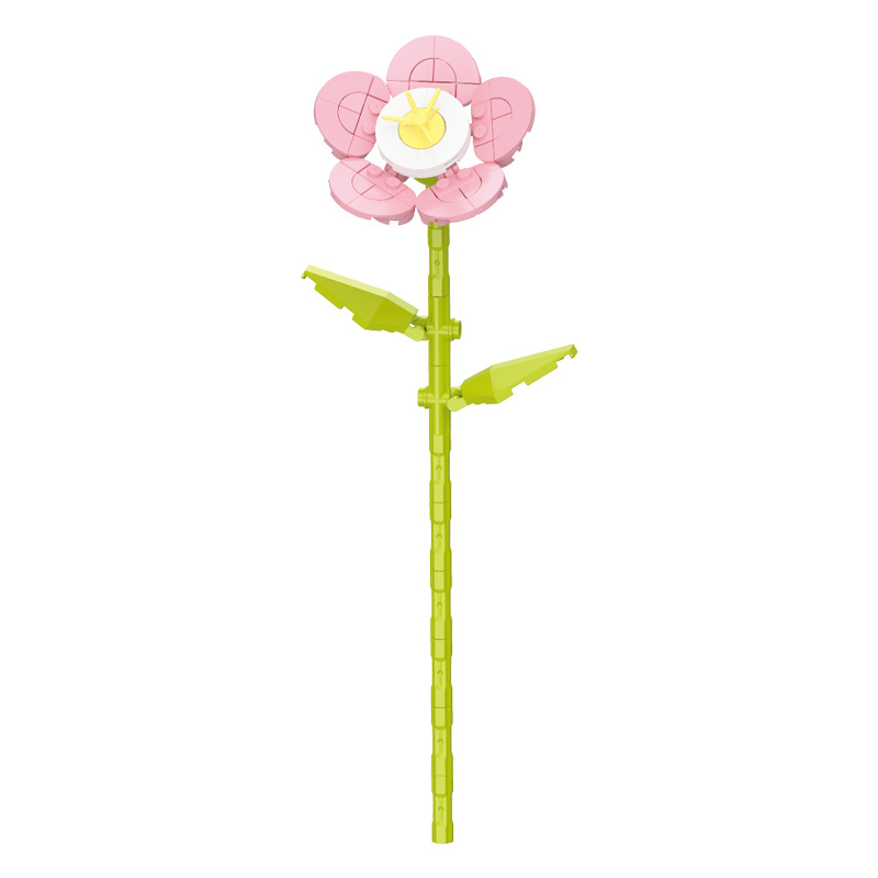 Compatible transfronterizo rosa imortalidad ramo de flores de bloques altos Día de San Valentín Día de los maestros Juguetes de ensamblaje de puzzle hechos a mano