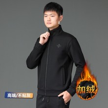 高级感加绒男装外套冬季休闲夹克男加厚保暖运动卫衣男士棒球服09