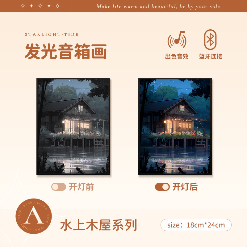 梵芸照明音響画総集家庭装飾品プレゼントデスクトップ装飾品bluetoothリチウム電池音響画|undefined