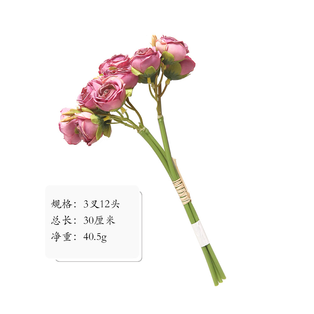 Flores de simulación transfronteriza retro rosas horneadas mano mano de alto nivel ramo de flores decoración de bodas arte de rosas