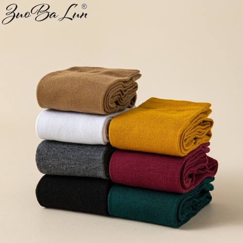 Socks for women in spring and autumn, Korean style calf socks, Japanese solid color college style stockings, autumn and winter thin calf pressure over-the-knee socks