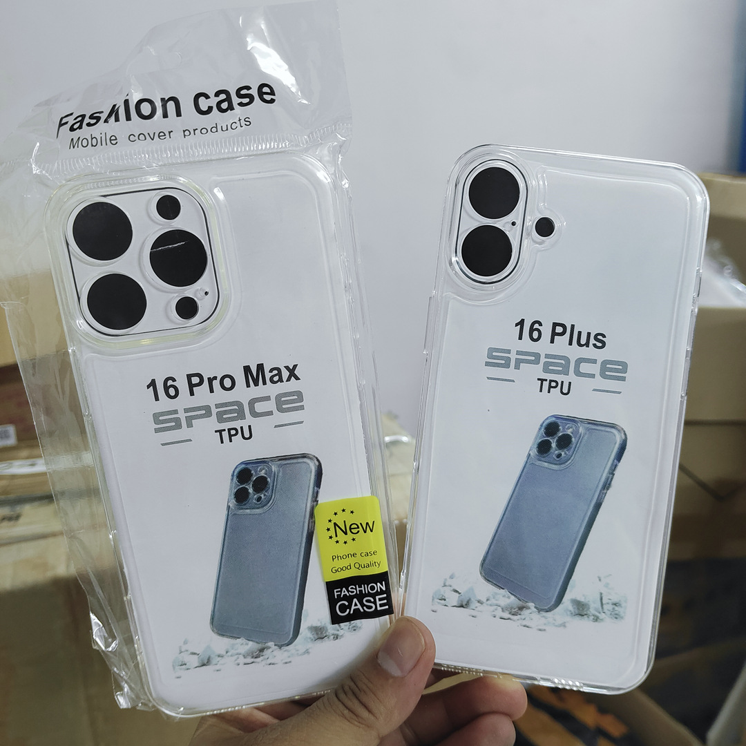 耐黄太空壳适用苹果IPHONE16PRO手机壳精孔透明TPU可VU打印清水套