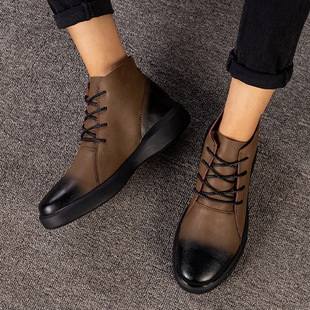 New cowhide Martin boots winter men's boots men's casual leather shoes non-slip men's shoes youth fashion shoes
