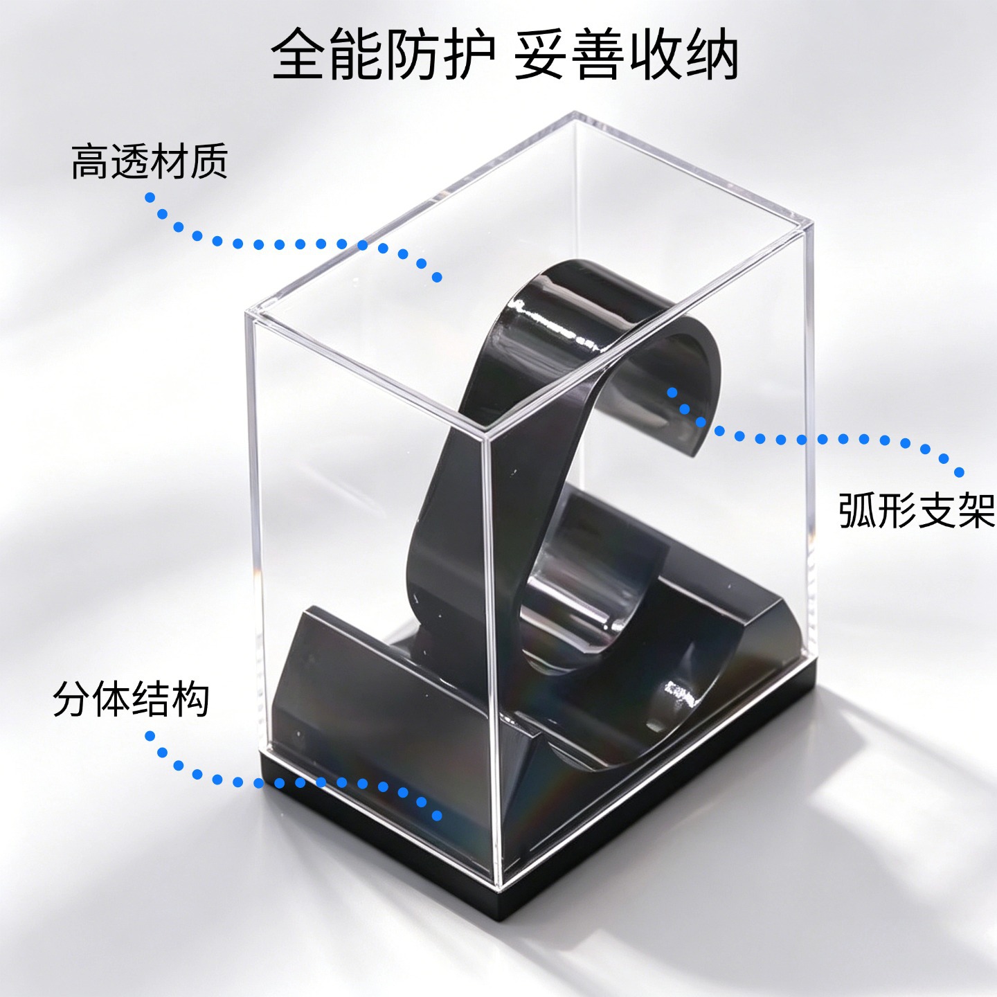 Caja transparente para reloj, caja de plástico para embalaje de relojes, material PS, FBA transfronterizo, caja de almacenamiento para relojes inteligentes infantiles.