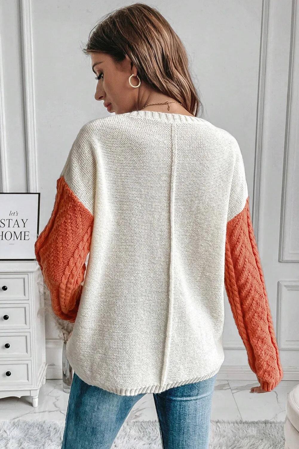 Cozy Patch-Pocket Sweater – Acrylic Blend Pullover With Contrast Stitching (S/M/L/XL, Oversized Fit, Fall-to-Winter Essential, Sweetheart Colors)_voghion.com