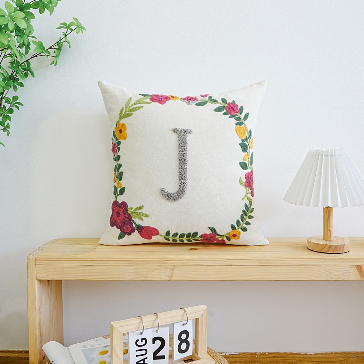 Letras transfronterizas personalizadas toallas bordadas almohada cubierta de sofá sala de estar almohada cubierta de respaldo cubierta de alta calidad sin núcleo