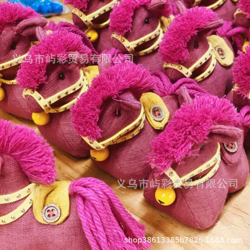 Year of the Horse Pendant, Handmade Plant-Dyed Colorful Little Horse Pendant, Wholesale Cloth Pendant Made of Cotton and Linen Year of the Horse Pendant, Handmade Plant-Dyed Colorful Little Horse Pendant, Wholesale Cloth Pendant Made of Cotton and Linen