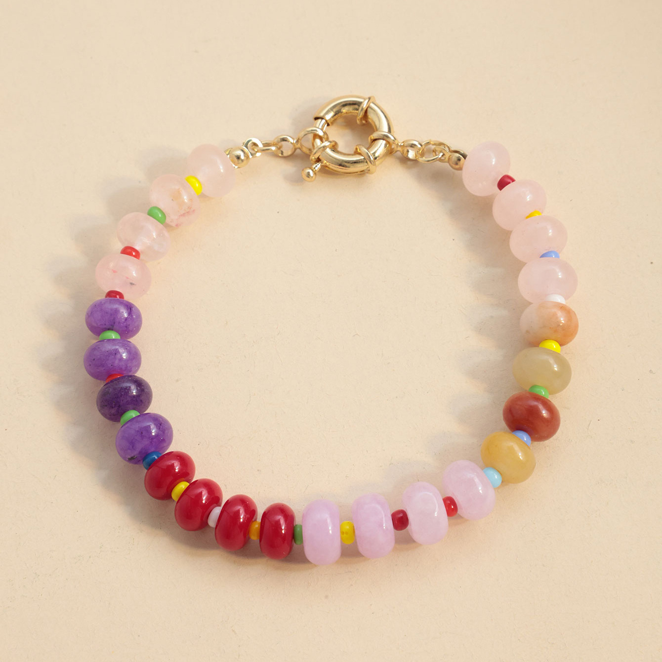 20g Weight Natural Stone, Agate Inlay Material Bracelets, Necklace Classification Casual Occasion Alloy, Agate Material Color Block, Candy Pattern Unisex Gender Vacation Style Color Block Candy Bracelets Necklace Alloy Agate Natural Stone Agate Unisex Vacation Bracelets Necklace 11