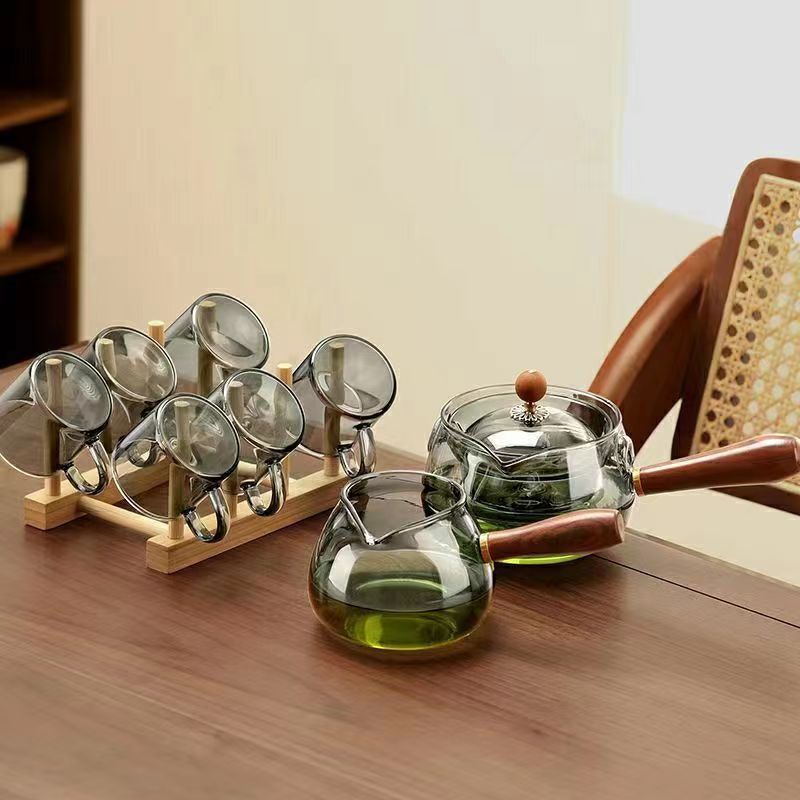 360 grados de rotación caliente resistente al calor de ocio olla ahumado vidrio borosilicato gris ocio té fabricante engrosada a prueba de explosiones