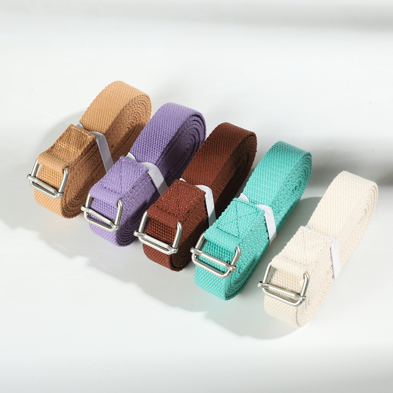 綿質の専門の艾揚格ヨガのストレッチベルトの滑り止めの補助のストレッチベルトの動作は固定の訓練のゴムバンドを矯正します。