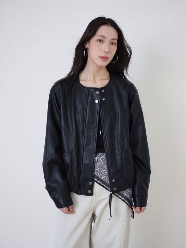 秋日琥珀系复古感高智风皮夹克女美拉德色系设计感皮衣外套ZGC1|undefined