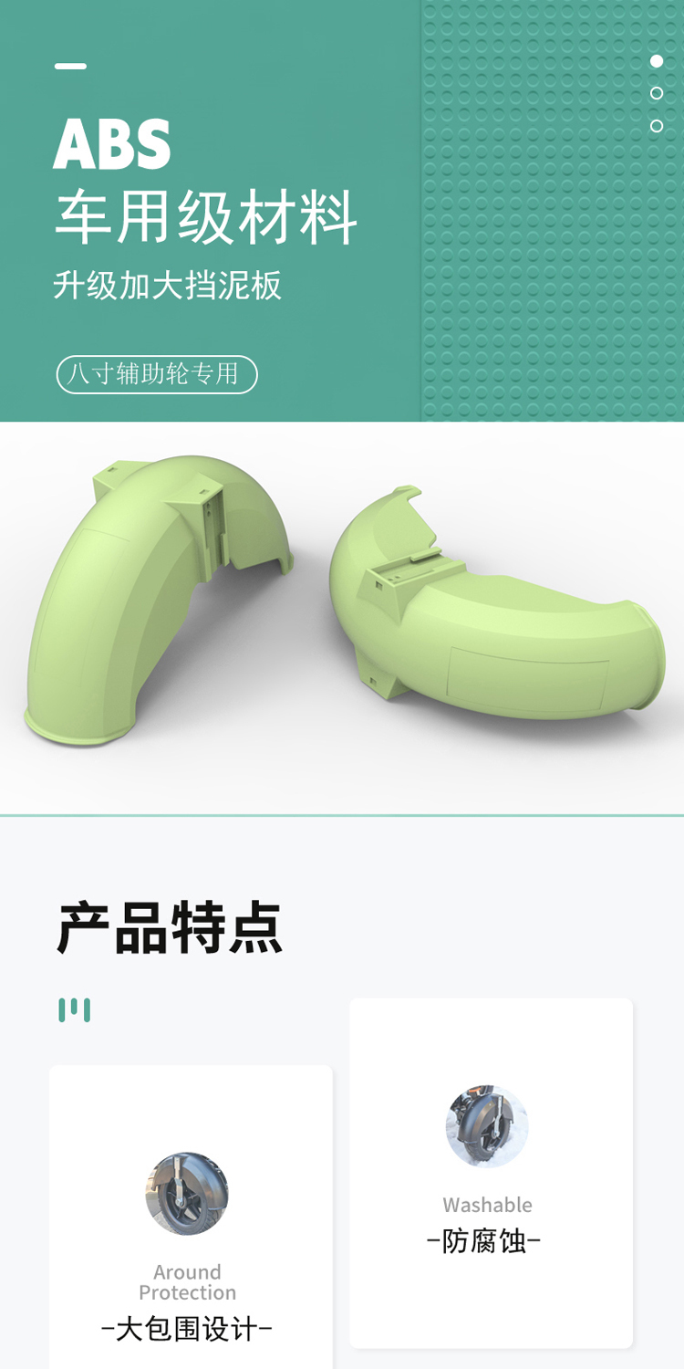 Electric vehicle mudguard, anti-skid wheel mudguard, auxiliary wheel, beginner's learning wheel, balance wheel mudguard