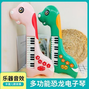 Cross-Border 24-Key Kidsren's Digital Keyboard Toy for Beginners, Baby Multi-Functional Dinosaur Piano That Can Be Played