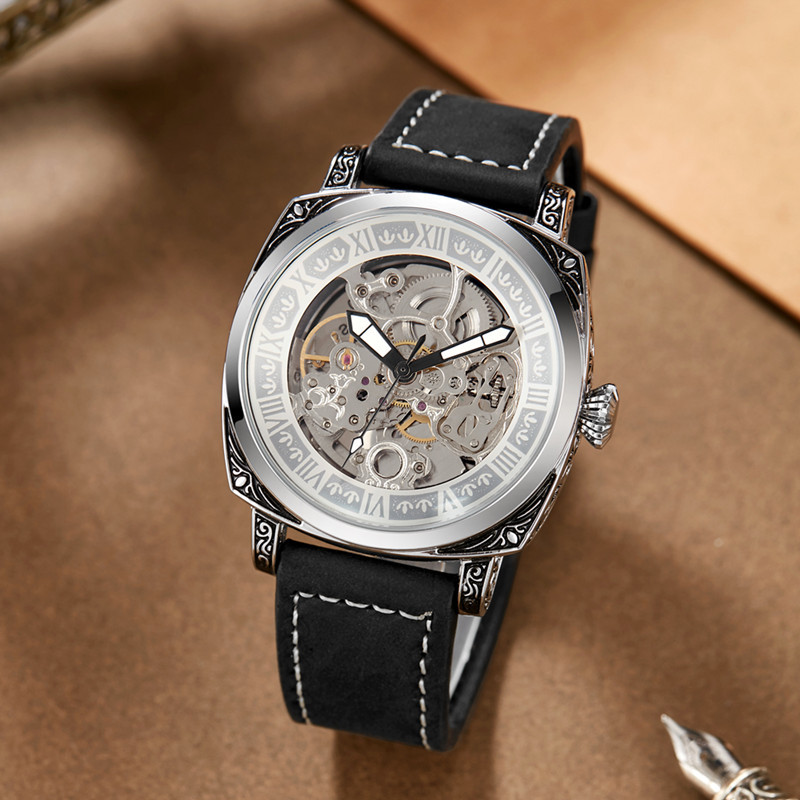 Reloj mecánico automático SHENHUA reloj de hombre hueco reloj de hombre impermeable moda negocios casual cinturón reloj