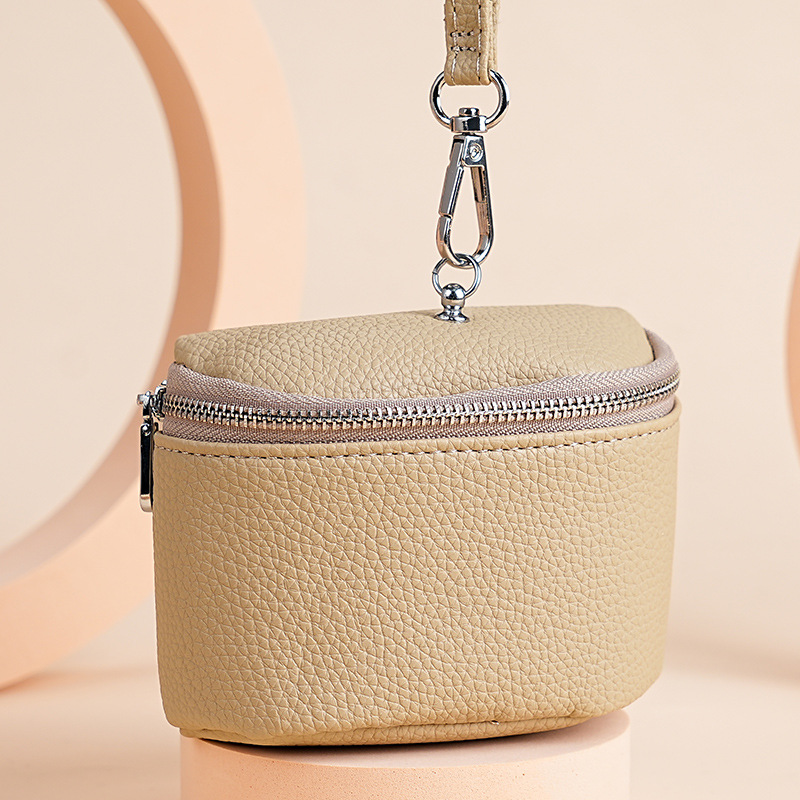 Mini damas de piel suave lichi cuadrado cuerdas pequeñas bolsas de cambio creativas de piel suave lápiz labial pequeños objetos